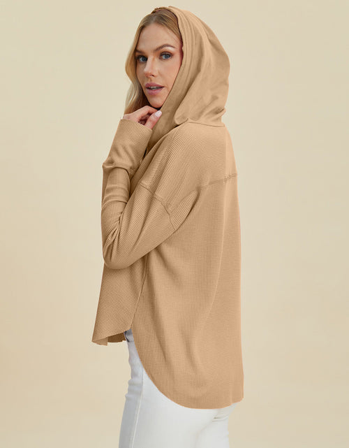 Load image into Gallery viewer, Double Take Full Size High-Low Dropped Shoulder Long Sleeve Hoodie
