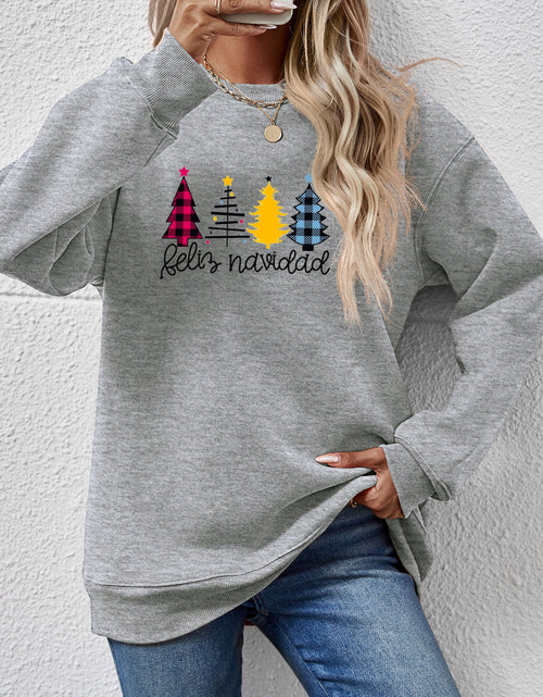 Load image into Gallery viewer, Round Neck Graphic Long Sleeve Sweatshirt

