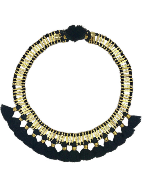 Load image into Gallery viewer, Temple Tassel Collar Necklace by SLATE + SALT
