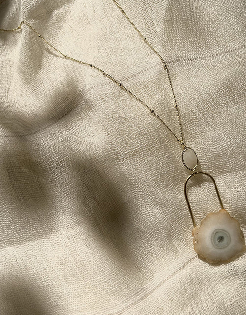 Load image into Gallery viewer, Solar Quartz Eye Necklace by SLATE + SALT
