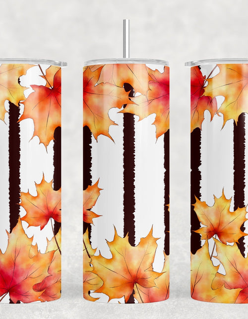 Load image into Gallery viewer, Fall Leaves|Skinny Tumbler|Optional Bluetooth Speaker| Speaker Color Varies by Rowdy Ridge Co
