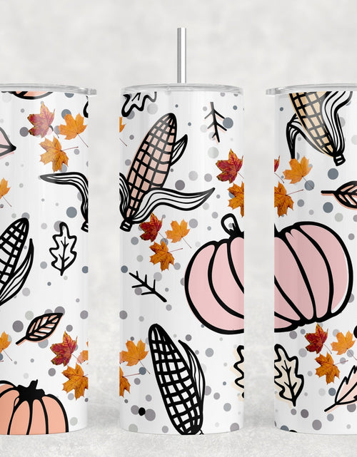 Load image into Gallery viewer, Fall Leaves|Skinny Tumbler|Optional Bluetooth Speaker| Speaker Color Varies by Rowdy Ridge Co
