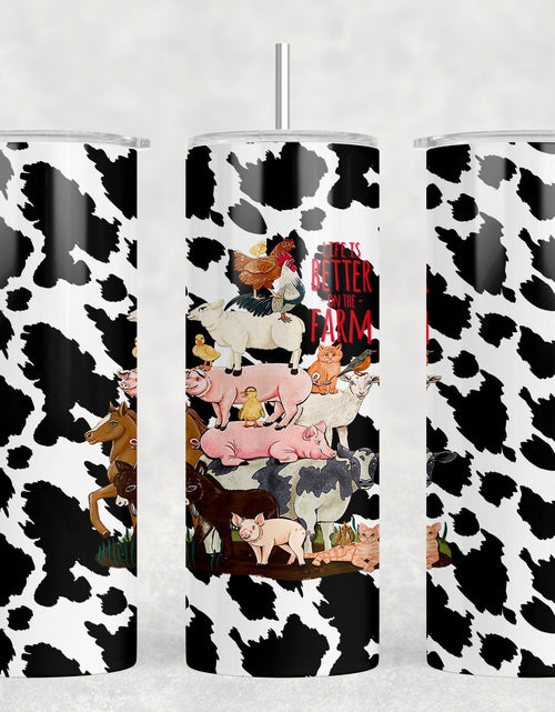Load image into Gallery viewer, Farm Animals - 20 oz Steel Skinny Tumbler - Optional Blue Tooth Speaker - Speaker Color will Vary by Rowdy Ridge Co

