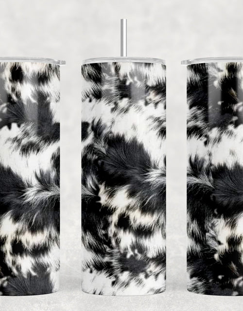 Load image into Gallery viewer, faux cowhide|Skinny Tumbler|Optional Bluetooth Speaker| Speaker Color Varies by Rowdy Ridge Co
