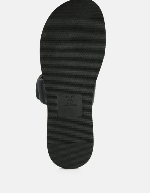 Load image into Gallery viewer, faux leather ruched strap platform sandals by London Rag
