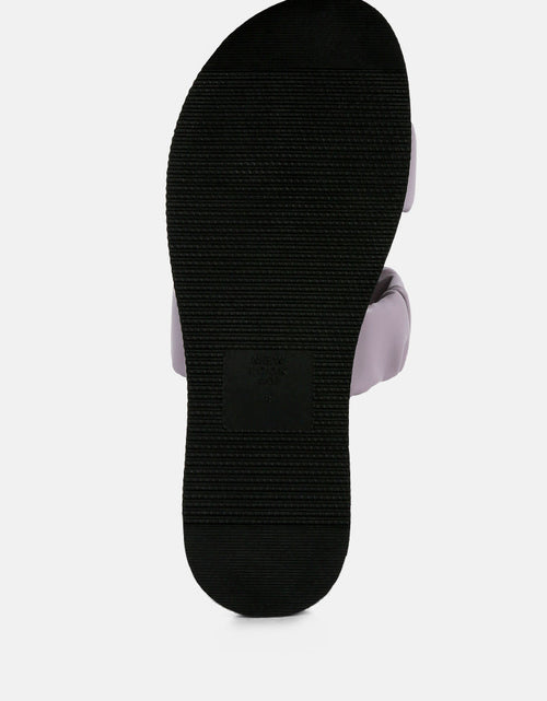 Load image into Gallery viewer, faux leather ruched strap platform sandals by London Rag
