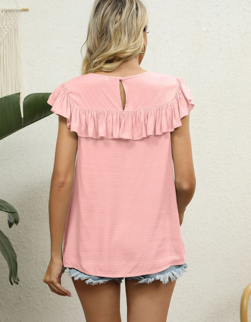 Load image into Gallery viewer, Spliced Lace Ruffled Blouse
