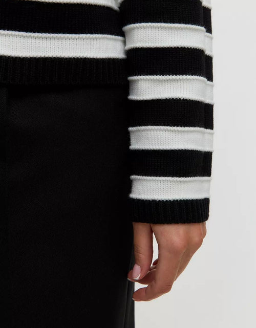 Load image into Gallery viewer, Striped Dropped Shoulder Long Sleeve Cardigan

