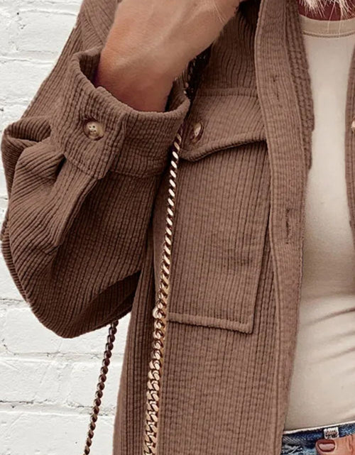 Load image into Gallery viewer, Pocketed Button Up Dropped Shoulder Shacket

