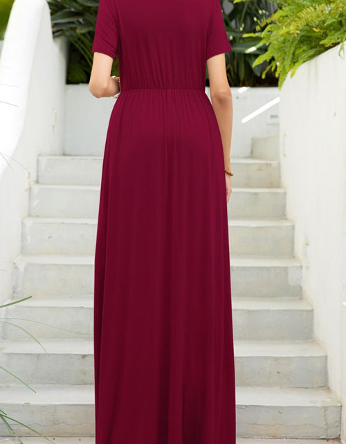Load image into Gallery viewer, Round Neck Maxi Tee Dress with Pockets
