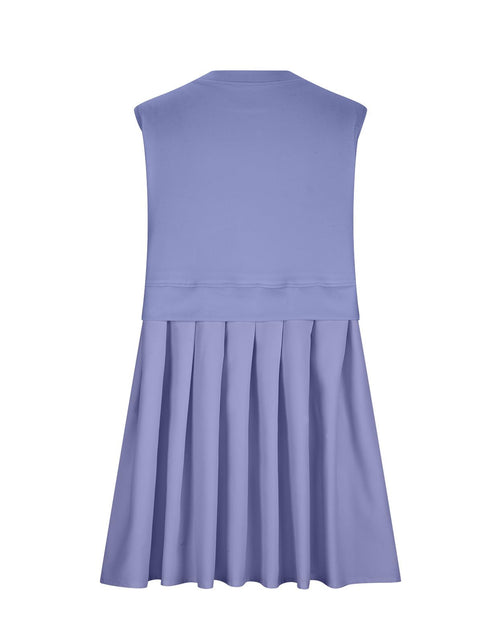 Load image into Gallery viewer, Pleated Round Neck Sleeveless Mini Dress

