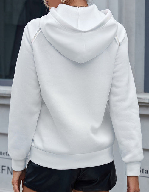 Load image into Gallery viewer, Ivy Lane Contrast Stitching Drawstring Raglan Sleeve Hoodie
