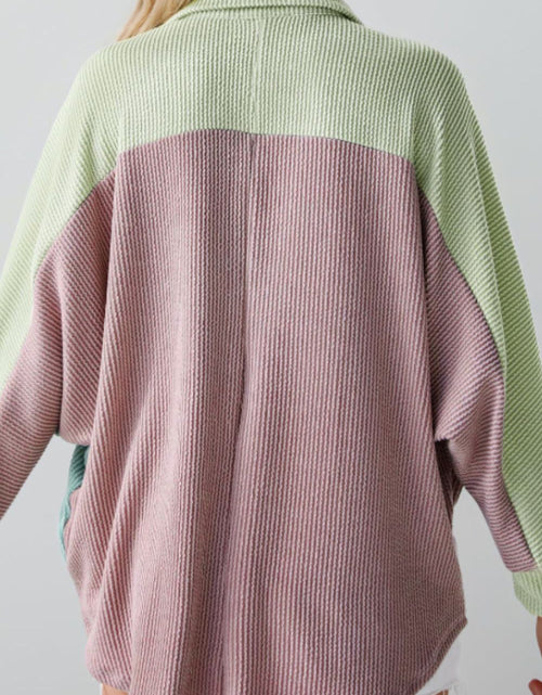 Load image into Gallery viewer, Color Block Corded Button Up Shacket
