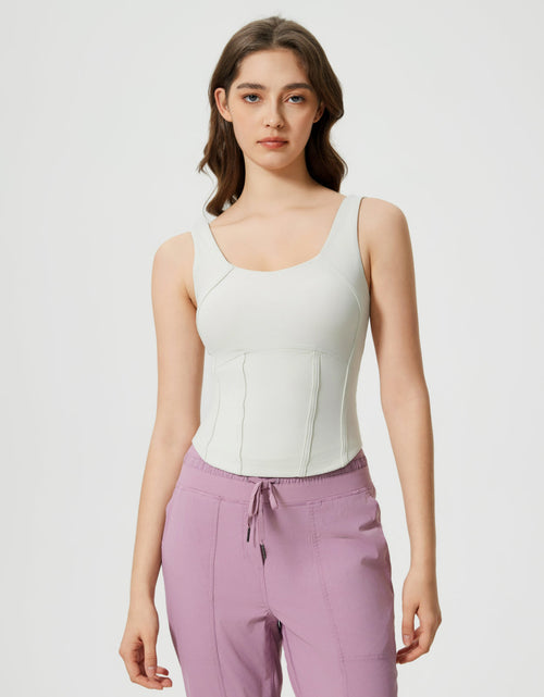 Load image into Gallery viewer, Millennia Round Neck Wide Strap Active Tank with Detachable Chest Pads
