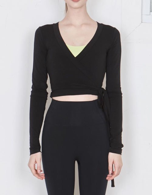 Load image into Gallery viewer, Tied Surplice Long Sleeve Top
