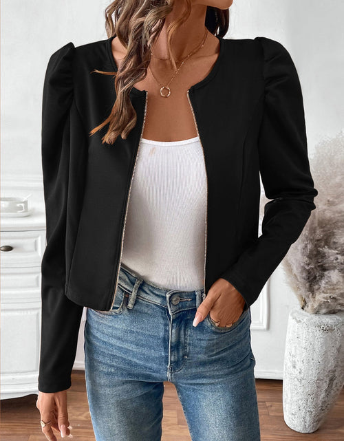 Load image into Gallery viewer, Zip Up Long Sleeve Jacket
