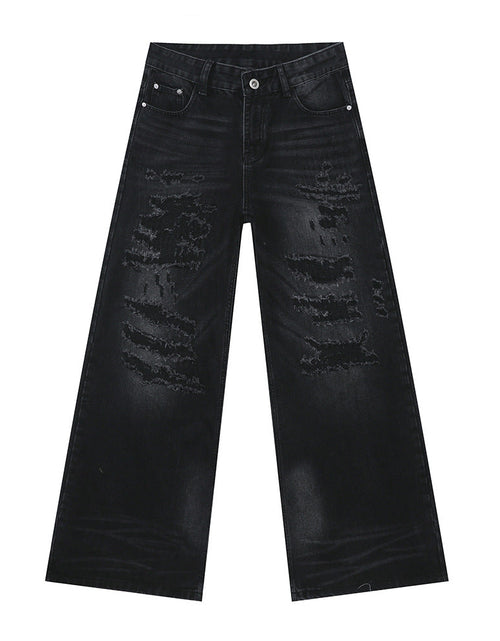 Load image into Gallery viewer, Distressed Wide Leg Jeans
