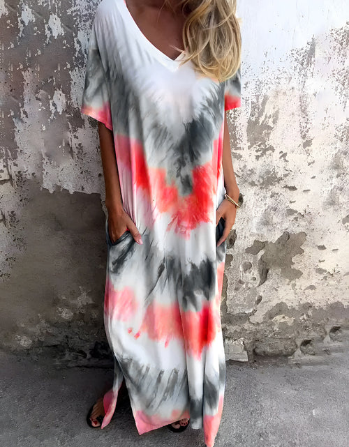 Load image into Gallery viewer, Full Size Pocketed Tie-Dye Short Sleeve Dress
