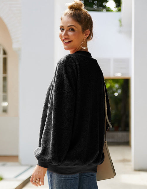 Load image into Gallery viewer, Ivy Lane Mock Neck Dropped Shoulder Sweatshirt
