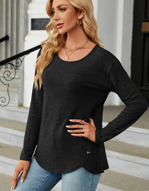 Load image into Gallery viewer, Round Neck Long Sleeve T-Shirt
