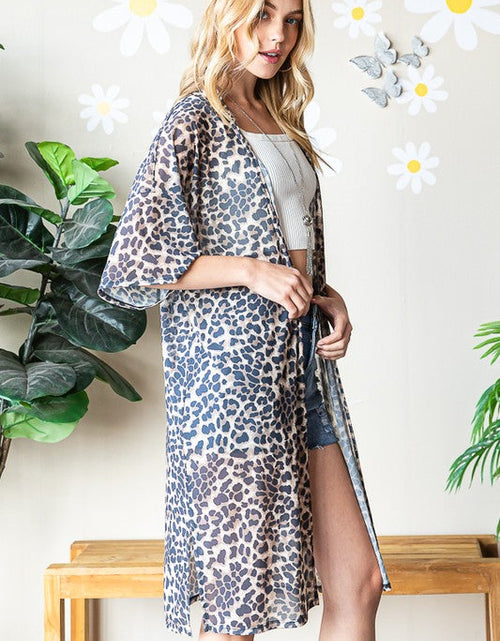 Load image into Gallery viewer, Heimish Full Size Leopard Open Front Cardigan Plus Size
