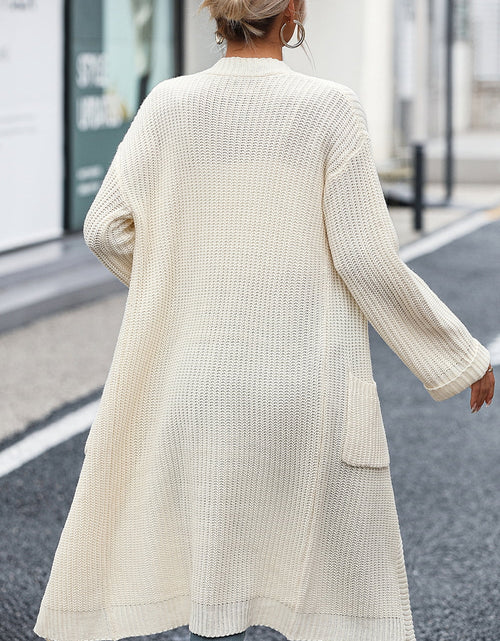 Load image into Gallery viewer, Dropped Shoulder Long Sleeve Cardigan with Pocket
