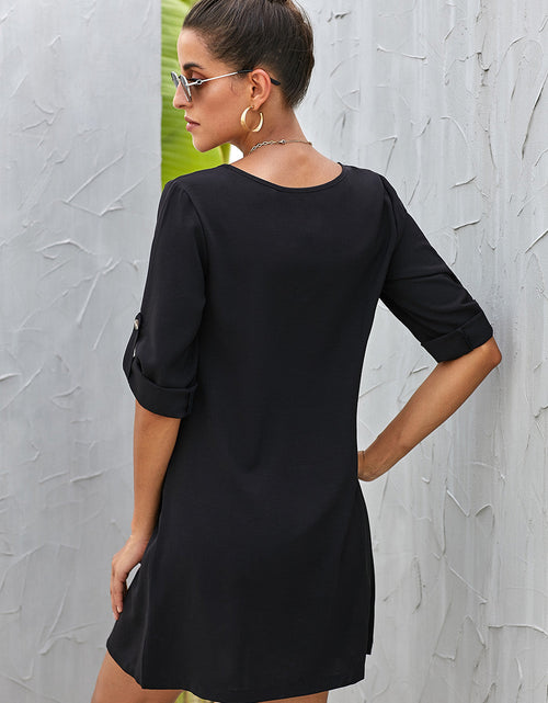 Load image into Gallery viewer, Buttoned V-Neck Dress
