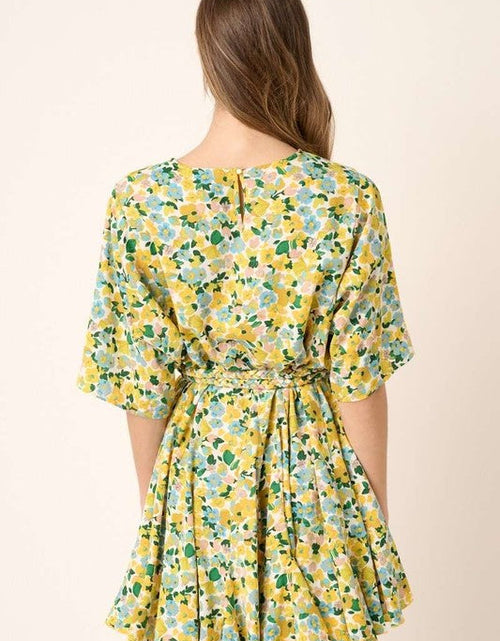 Load image into Gallery viewer, Mittoshop Floral Tie Waist Half Sleeve Mini Dress
