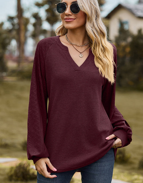 Load image into Gallery viewer, Eyelet Notched Raglan Sleeve T-Shirt
