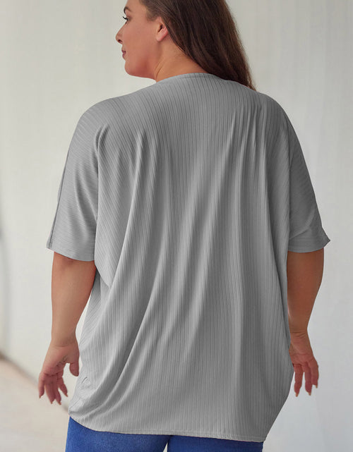 Load image into Gallery viewer, Plus Size Ribbed Cocoon Cover Up
