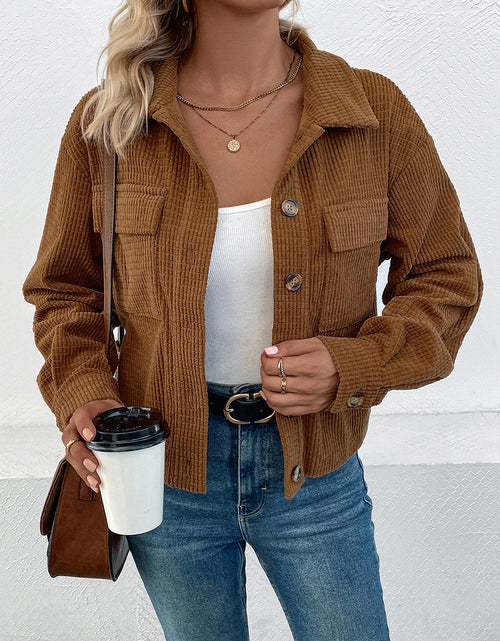 Load image into Gallery viewer, Perfee Collared Neck Button Front Jacket with Pockets
