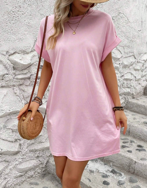 Load image into Gallery viewer, Round Neck Short Sleeve Mini Dress
