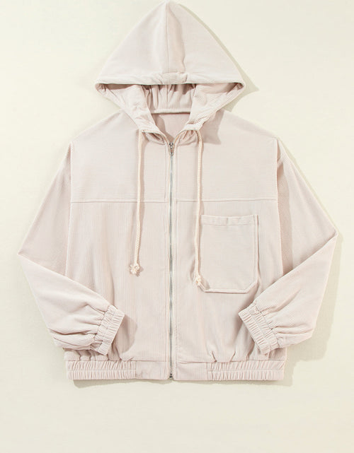 Load image into Gallery viewer, Pocketed Zip Up Long Sleeve Hooded Jacket
