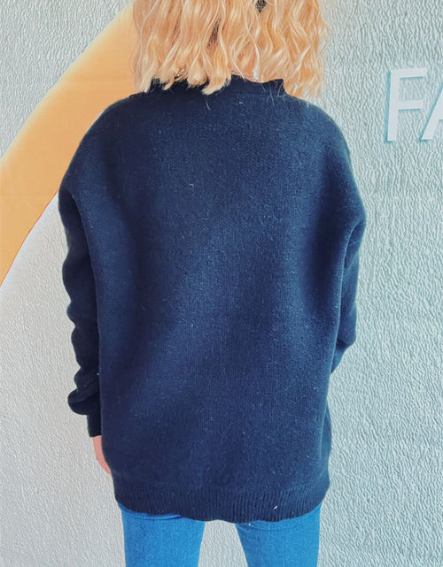 Load image into Gallery viewer, Flower Button Down V-Neck Long Sleeve Cardigan
