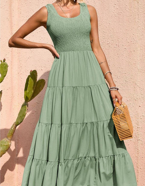 Load image into Gallery viewer, Tiered Smocked Wide Strap Dress

