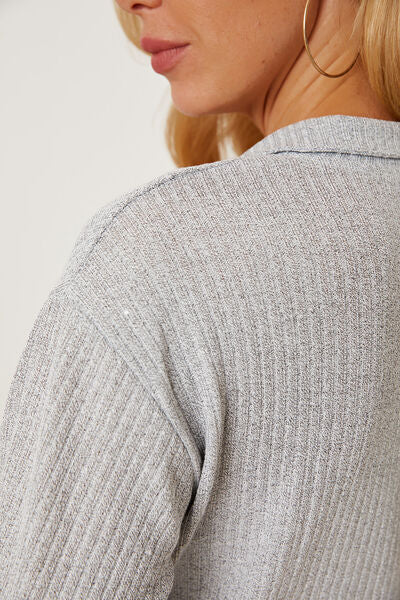 Load image into Gallery viewer, Collared Neck Dropped Shoulder T-Shirt
