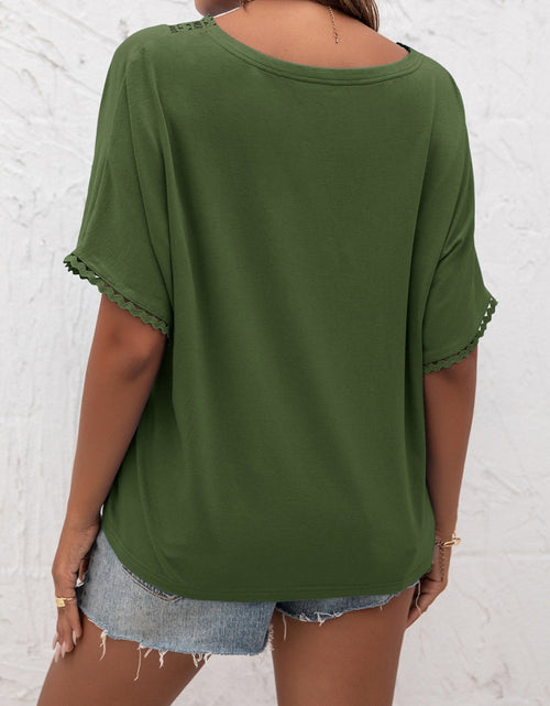 Load image into Gallery viewer, Ivy Lane Lace Detail V-Neck T-Shirt
