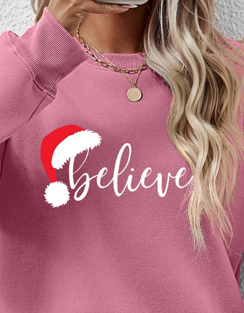 Load image into Gallery viewer, BELIEVE Graphic Long Sleeve Sweatshirt
