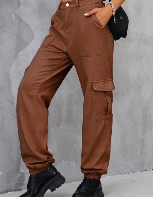 Load image into Gallery viewer, Buttoned High Waist Jeans with Pockets
