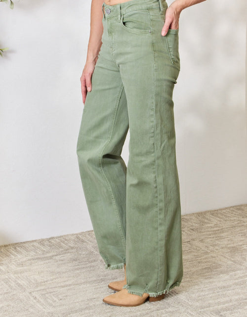 Load image into Gallery viewer, RISEN Full Size Raw Hem Wide-Leg Jeans
