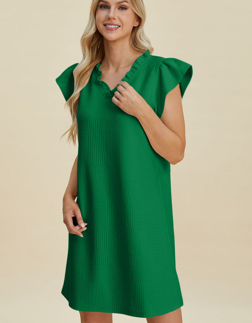 Load image into Gallery viewer, Double Take Full Size Ruffled V-Neck Cap Sleeve Dress
