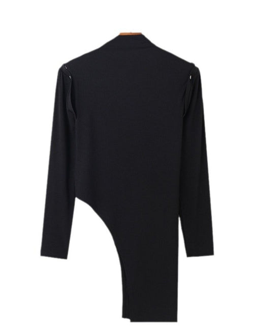 Load image into Gallery viewer, Men's Asymmetrical Mock Neck Cold Shoulder Top

