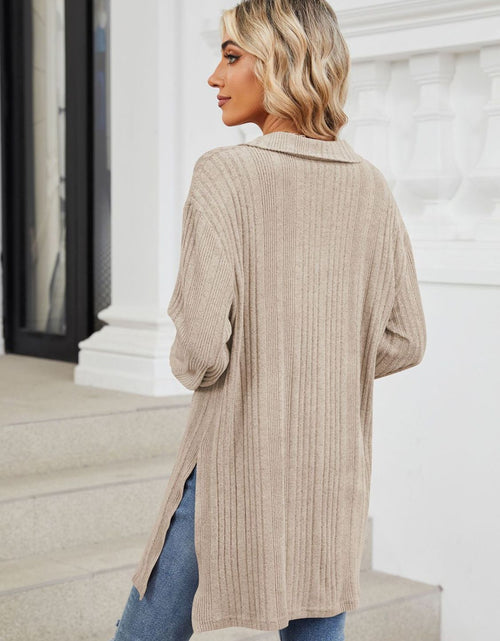 Load image into Gallery viewer, Slit Johnny Collar Long Sleeve T-Shirt
