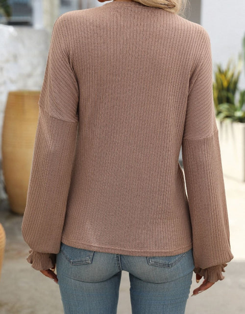Load image into Gallery viewer, Mandy Ribbed Round Neck Long Sleeve T-Shirt
