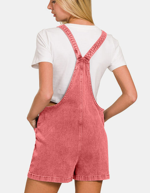 Load image into Gallery viewer, Zenana Washed Knot Strap Rompers
