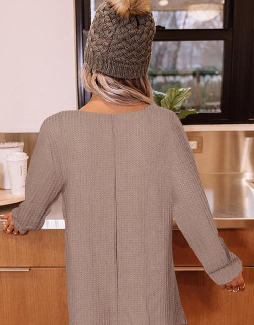 Load image into Gallery viewer, Buttoned Boat Neck Long Sleeve Blouse
