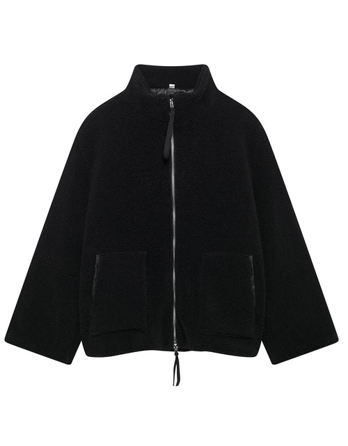 Load image into Gallery viewer, Turtleneck Zip Up Long Sleeve Plush Jacket
