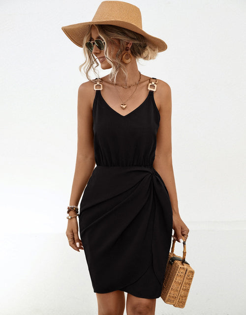 Load image into Gallery viewer, Twisted V-Neck Sleeveless Mini Dress
