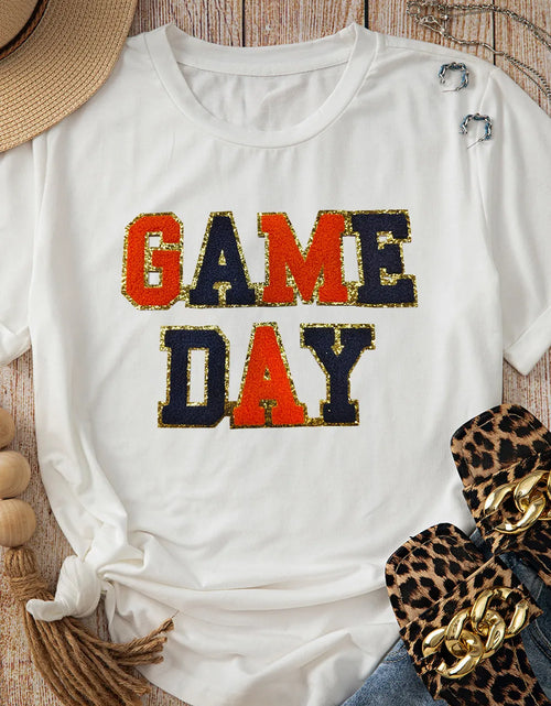 Load image into Gallery viewer, GAME DAY Round Neck Short Sleeve T-Shirt
