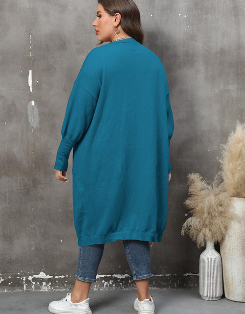 Load image into Gallery viewer, Plus Size Long Sleeve Pocketed Cardigan
